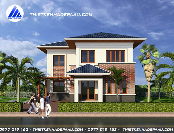Mẫu biệt thự vườn 2 tầng mái thái đẹp Mẫu biệt thự vườn 2 tầng 120m2 tại Vĩnh Phúc-pc2