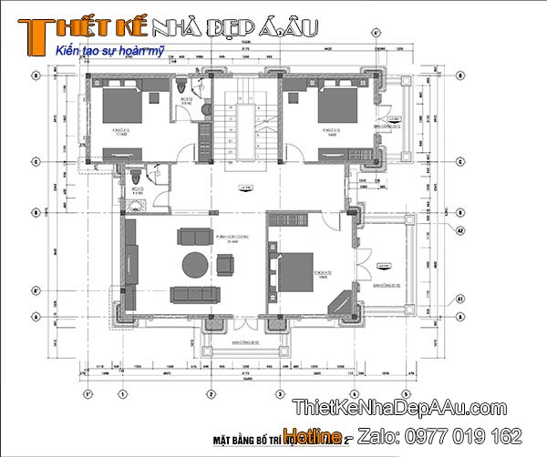 Bản vẽ mặt bằng tầng 2