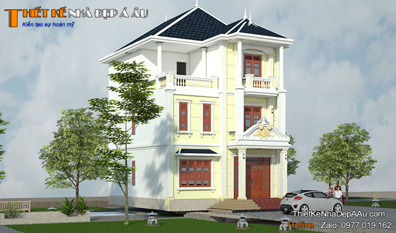 Mẫu nhà 3 tầng 180m2