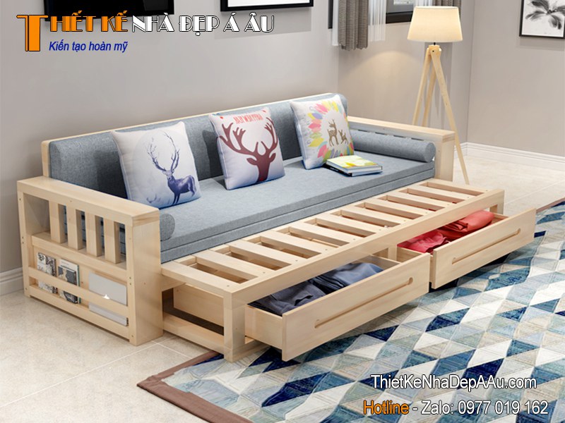 sofa gỗ công nghiệp thiết kế linh hoạt